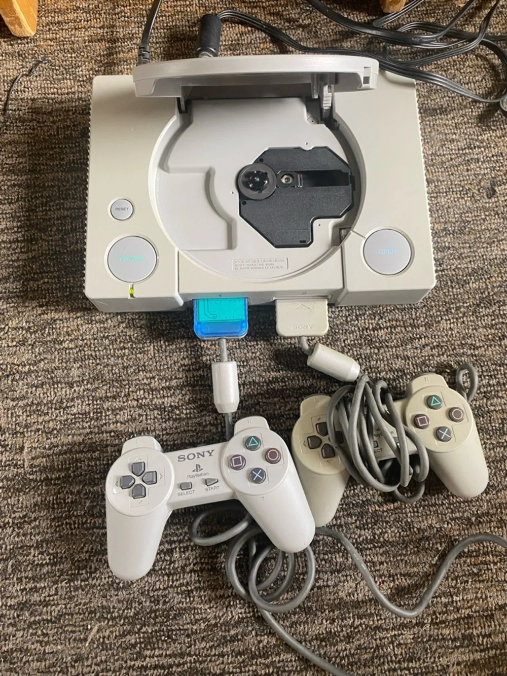 Sony PlayStation Classic Console - Light Gray with Dual Controllers